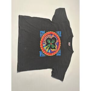 DEVA STATES Black Washed Graphic T-Shirt – Size Large